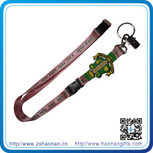 China Großhandel Sublimationsdruck Keychain Lanyard mit PVC-Wappen, Bulldop Clip und Split Ring